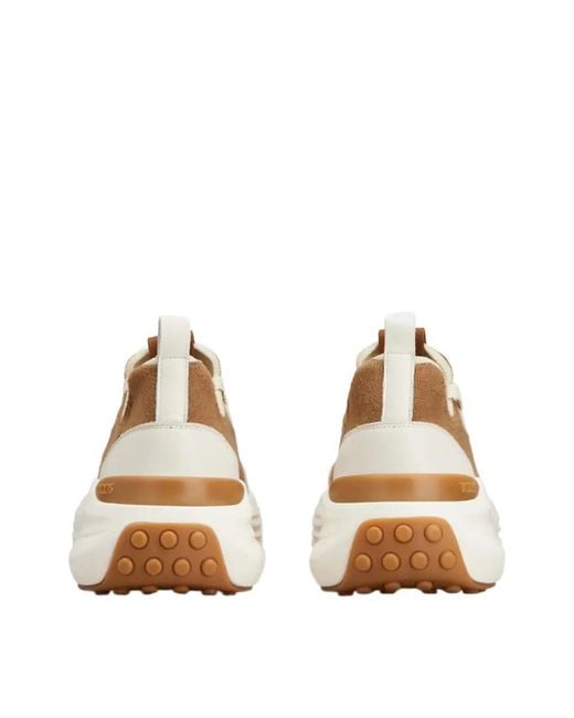 Tod's Natural Logo Detailed Lace-Up Sneakers