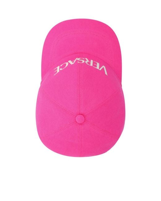Versace Pink Logo-Embroidered Cotton Cap