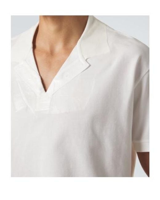 Maison Margiela White Cotton Piqué Polo Shirt for men