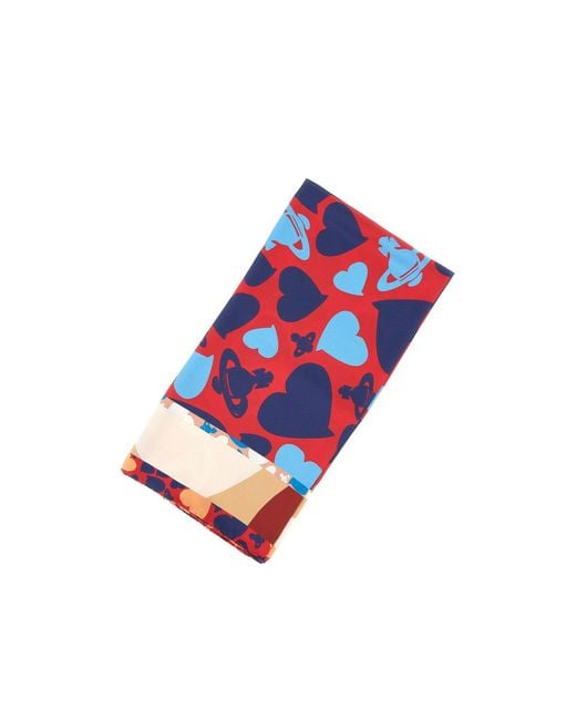 Vivienne Westwood Blue Hearts And Orbs Scarf