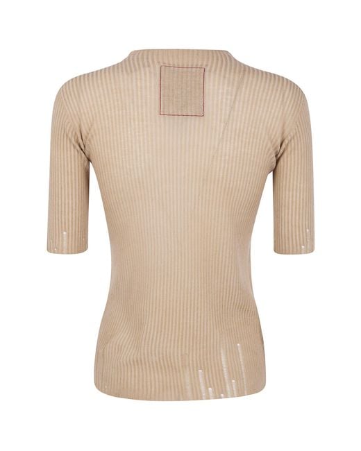 Uma Wang Natural Short-Sleeved Sweater