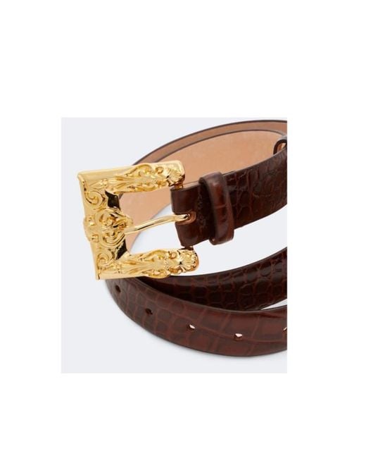Magda Butrym Brown Croc-Effect Leather Belt