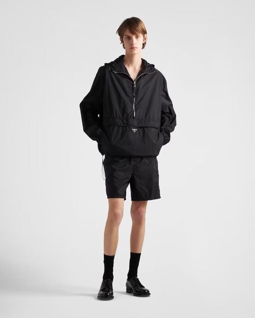 Prada Black Elastic-Waist Logo Swim Shorts for men