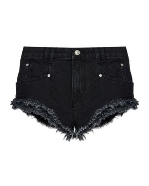 Isabel Marant Black Eneidala Denim Shorts