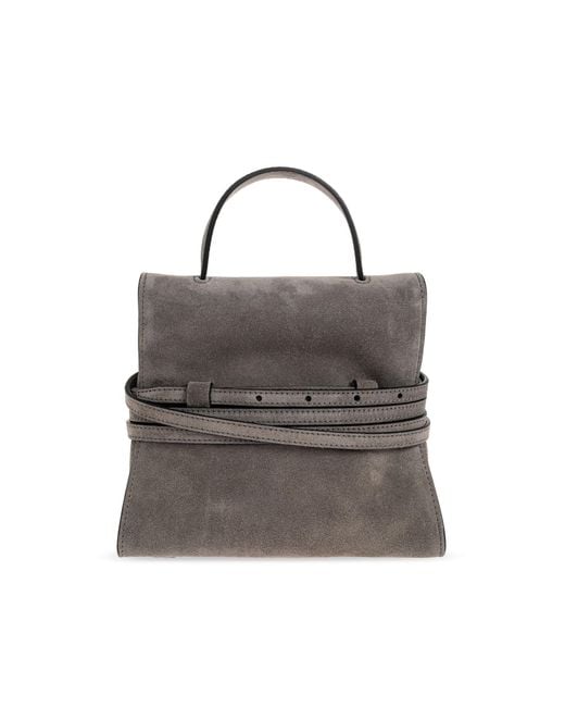Moschino Gray Suede Handbag