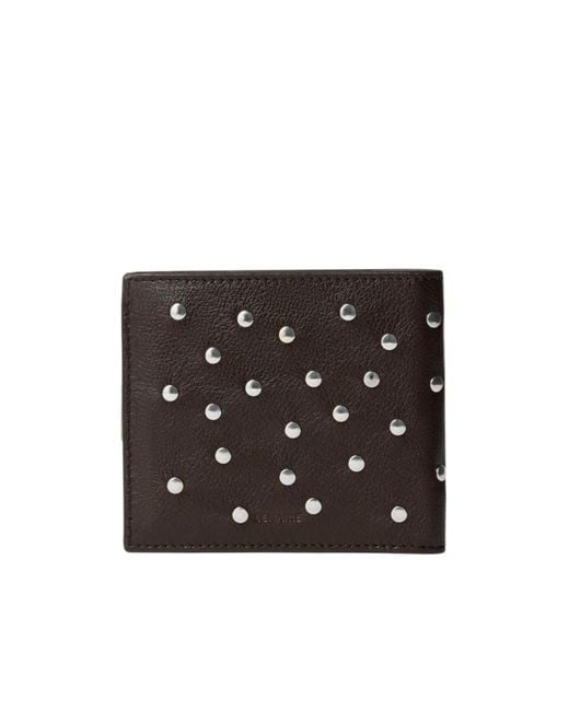 Lemaire Black Studded Bi-Fold Wallet