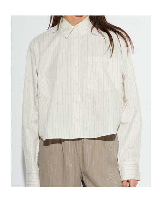 Anine Bing White Essie Pinstripe-Pattern Shirt