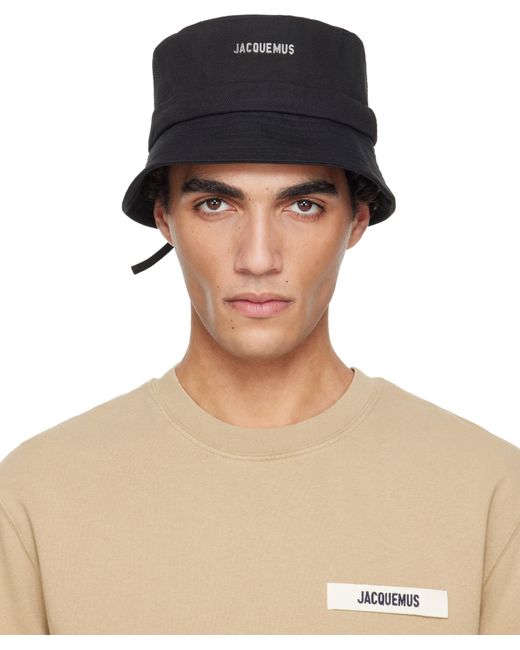 Jacquemus Black Cotton Bucket Hat