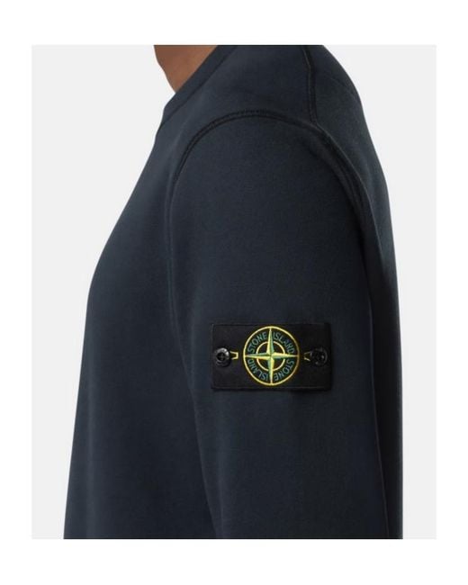 Stone Island Blue Regular-Fit Crewneck Sweatshirt With Raglan Sleeves for men