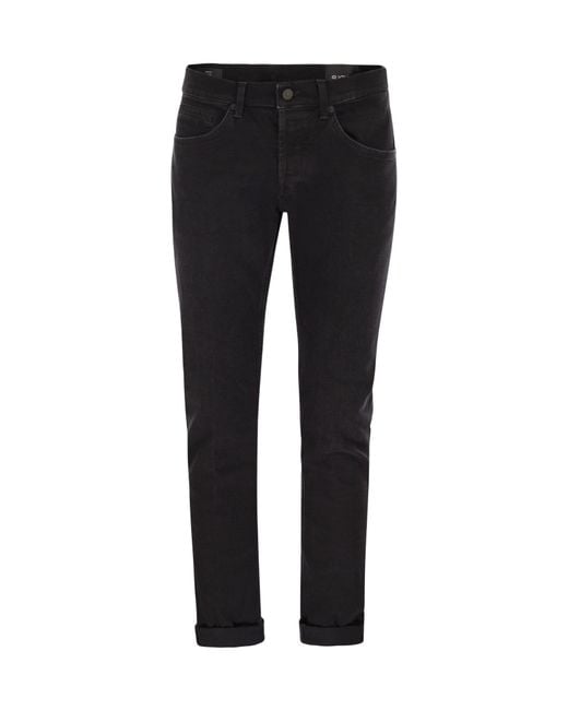 Dondup Black Slim Five-Pocket Jeans for men