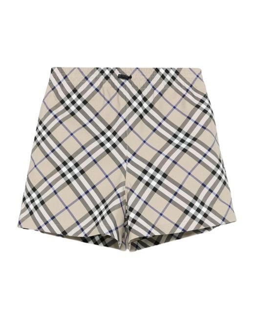 Burberry Gray Check Deck Shorts