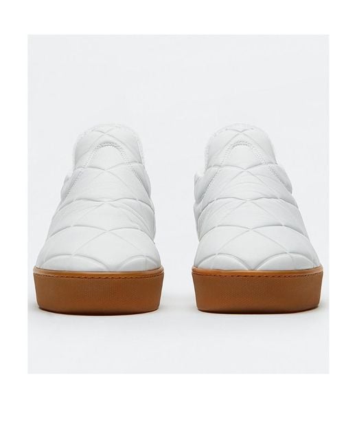 Bottega Veneta White Quilted Casual Sneakers for men