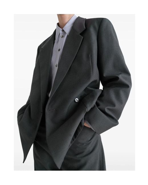 Lemaire Black Double-Breasted Tailored Jacket