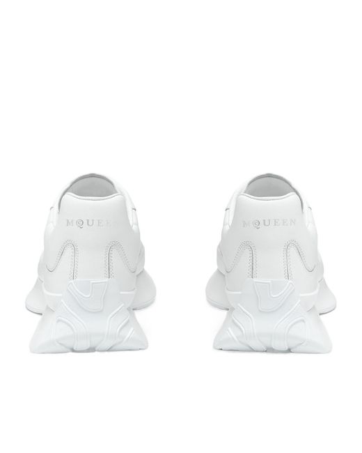 McQueen White Embossed Logo Low-Top Sneakers