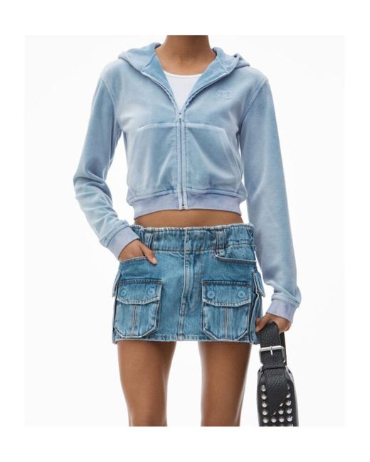 Alexander Wang Blue Velvet Hoodie