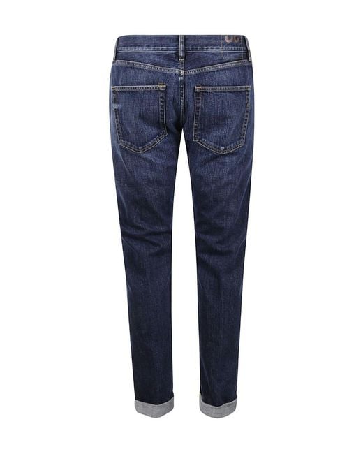 Dondup Blue Slim-Fit Cuffed Jeans for men