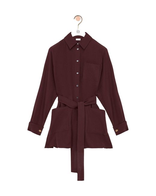 Loewe Red Belted Pocket Shirt Top