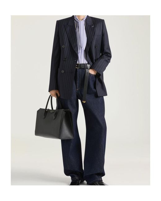 Givenchy Blue Double-Breasted Striped Jacket