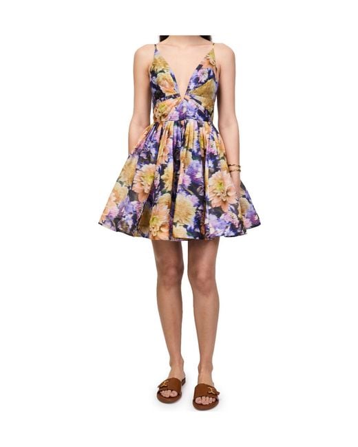 Zimmermann Multicolor Luna V-Neck Mini Dress