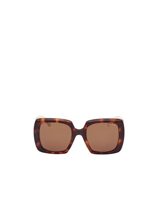Moncler Brown Eyewear Square Frame Sunglasses