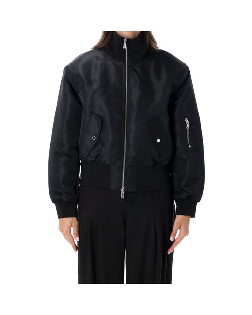 Frankie Shop Black Zip-Up Bomber Jacket