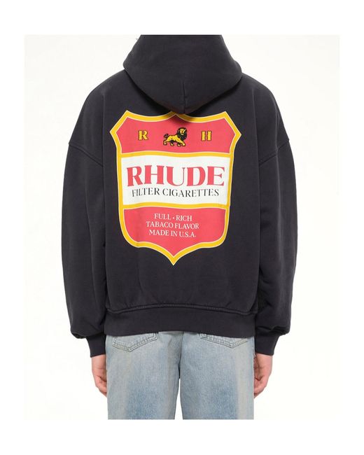 Rhude Blue Filtaro Crest Hoodie for men
