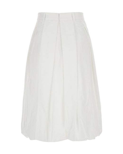 DUNST White Pleated Balloon Skirt
