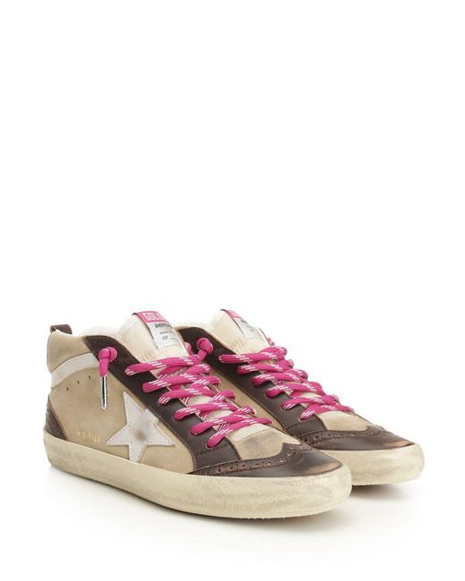 Golden Goose Deluxe Brand Pink Mid Star Leather And Suede Upper Le