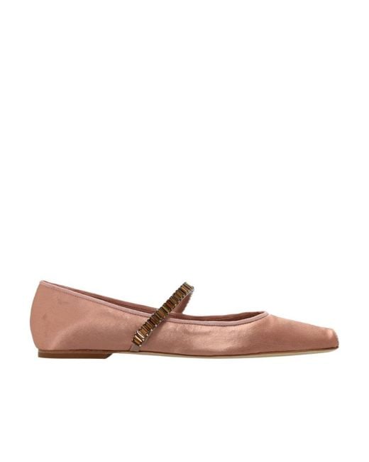 Tory Burch Brown Crystal Ballet Ballerina Shoes