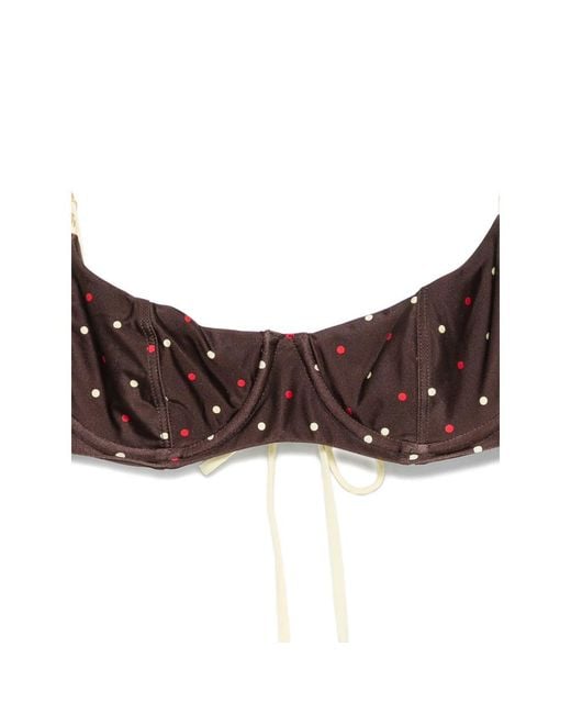 Frankie's Bikinis Brown Polka-Dot Bikini Top