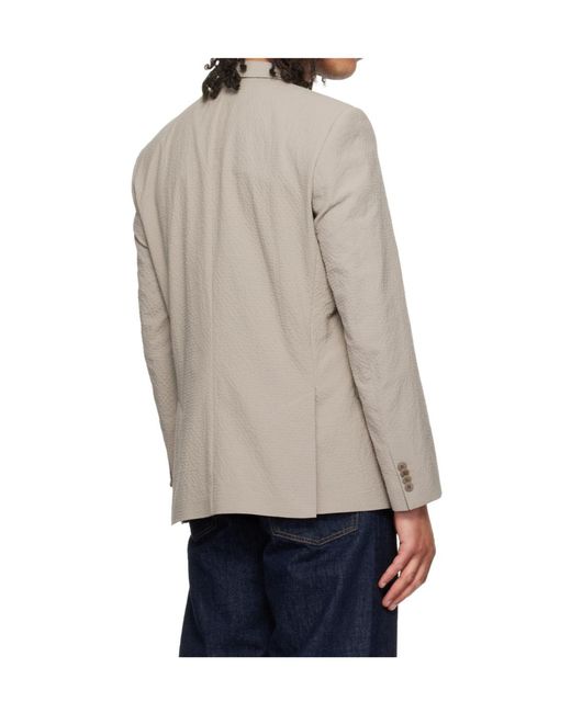 Boss Gray Double-Breasted Suit Jacket for men