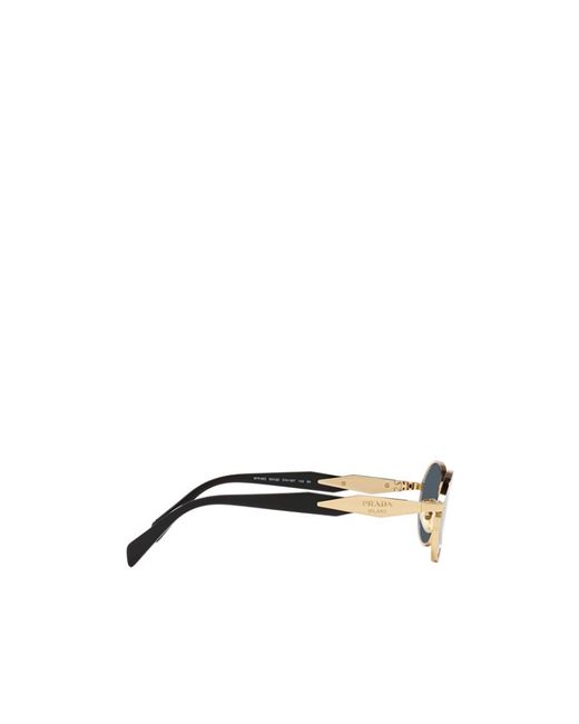 Prada White Eyewear Oval Frame Sunglasses
