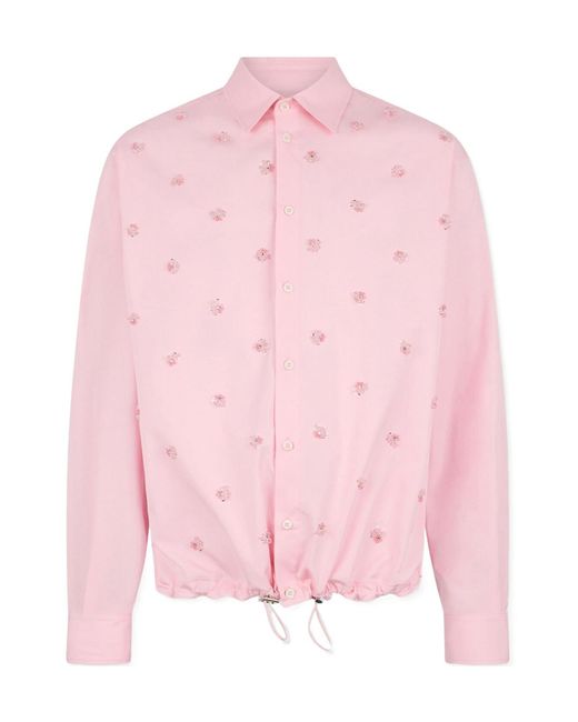 DSquared² Pink Embroidered Drawstring Shirt for men