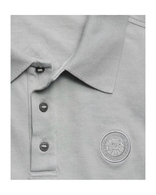 Canada Goose Gray Logo-Patch Polo Shirt for men
