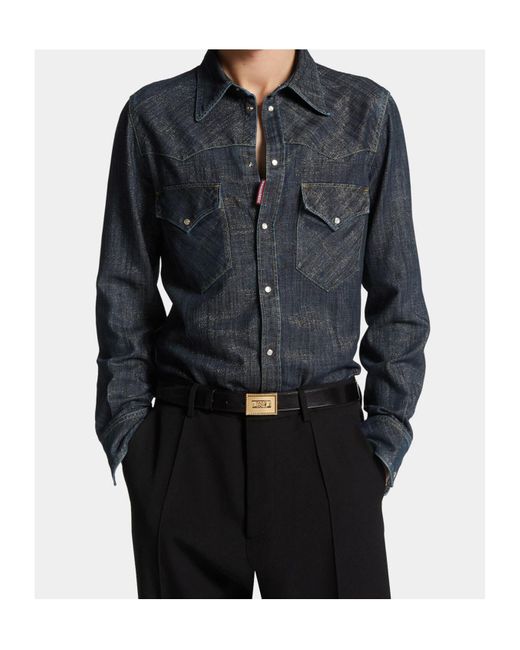 DSquared² Blue Flap Pocket Denim Shirt for men