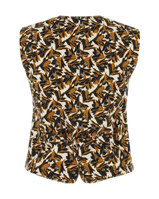 Weekend by Maxmara Black All-Over Patterned V-Neck Vest