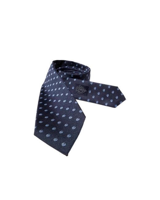Gucci Blue Double G Pattern Tie for men