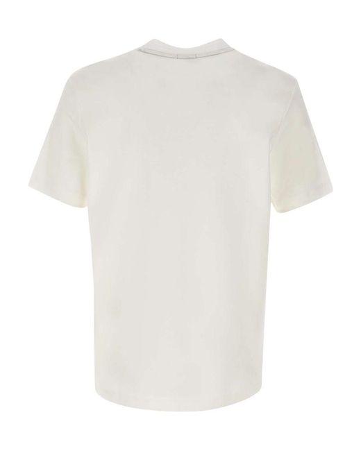 Boss White Logo-Appliqué Cotton T-Shirt for men