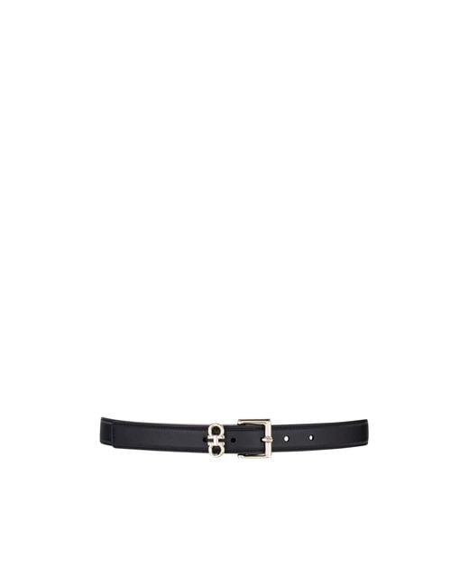 Ferragamo White Ferragamo Donna H 25 Logo Buckle Belt