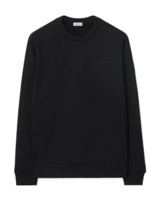 Burberry Black Logo Detailed Crewneck Sweatshirt for men