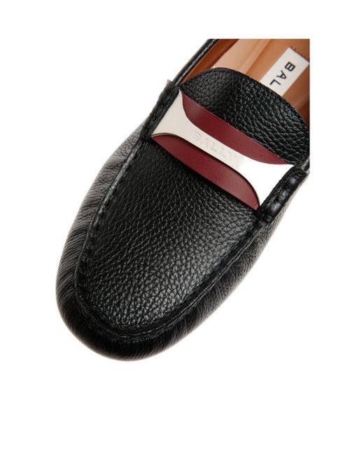 Bally Black Perthy Striped Detail Loafers