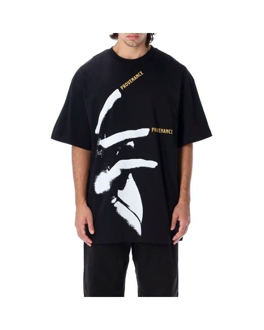 Raf Simons Black Graphic-Print T-Shirt for men