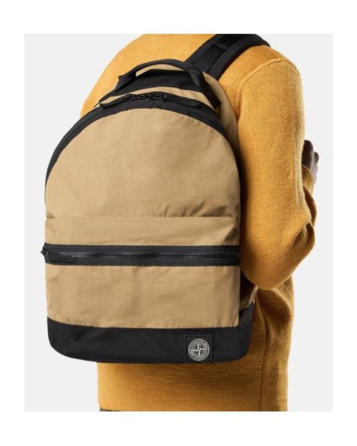 Stone Island Natural Double Coated Backpack for men