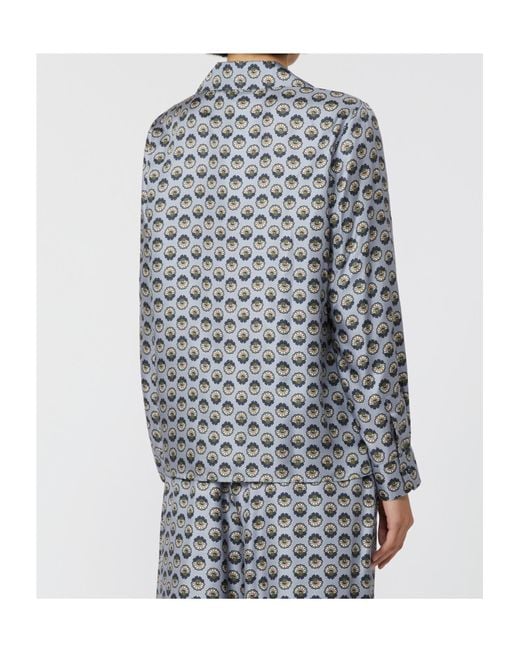 Max Mara Gray Weekend Printed Pyjama Shirt