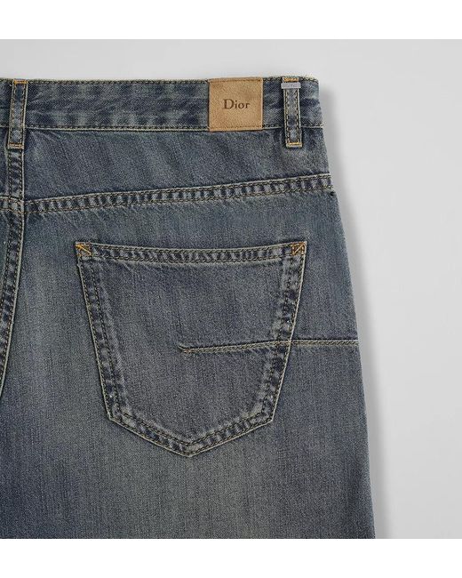 Dior Gray Regular-Fit Jeans With Patches