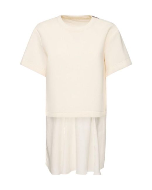 Sacai White Short-Sleeved T-Shirt