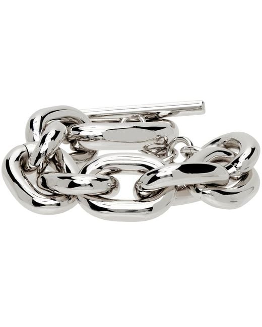 Rabanne White Logo Engraved Bracelet
