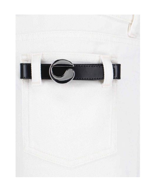 Coperni White Straight Leg Logo Plaque Pants
