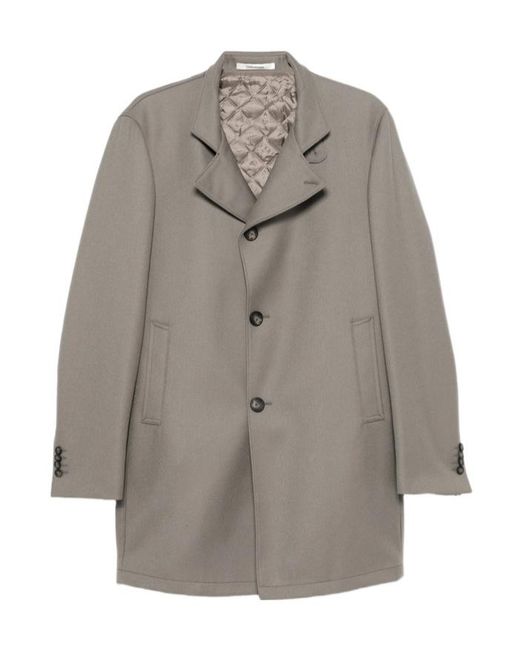 Tagliatore Gray Long-Sleeved Coat for men