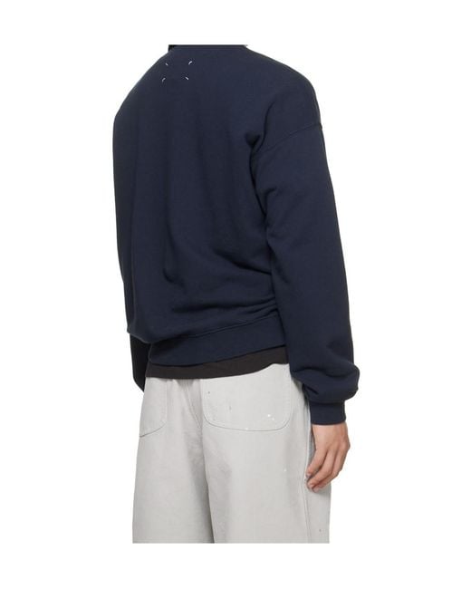 Maison Margiela Blue Double Layered Sweatshirt for men